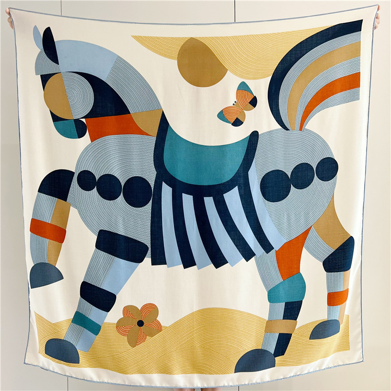 Winter Clothing Hong Kong - 30Silk 70Wool Scarf 135CM Luxury Designer