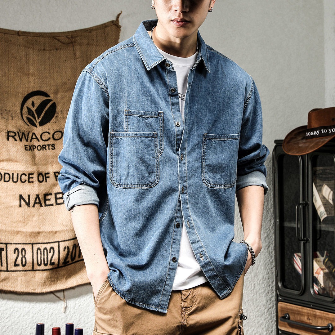 Winter Clothing Pk - Spring Ruffian Handsome Denim Tooling Long-sleeved