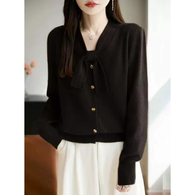 Winter Clothing Looks - Womens Clothing Bow Temperament Sweater Autumn/Winter