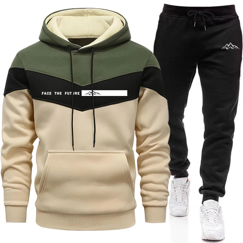 Winter Clothing Outdoor - Tracksuit Men's Fashion Casual Hooded Sweatshirt