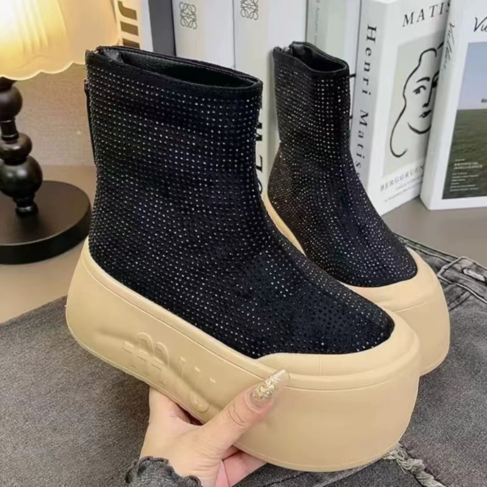Luxury Rhinestone Woman Bootie - đánh giá và giá Winter Clothing Korea
