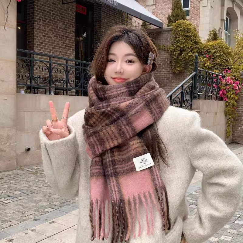 Purple Plaid Scarf Women's Aut - đánh giá và giá Winter Clothing Korea