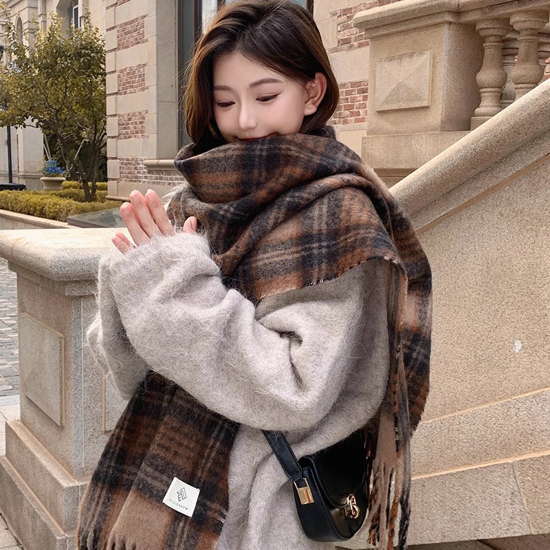 Purple Plaid Scarf Women's Aut - đánh giá và giá Winter Clothing Korea