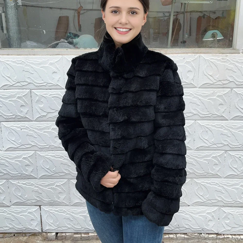 OFTBUY Rabbit Real Fur Coat Wa - đánh giá và giá Winter Clothing Store