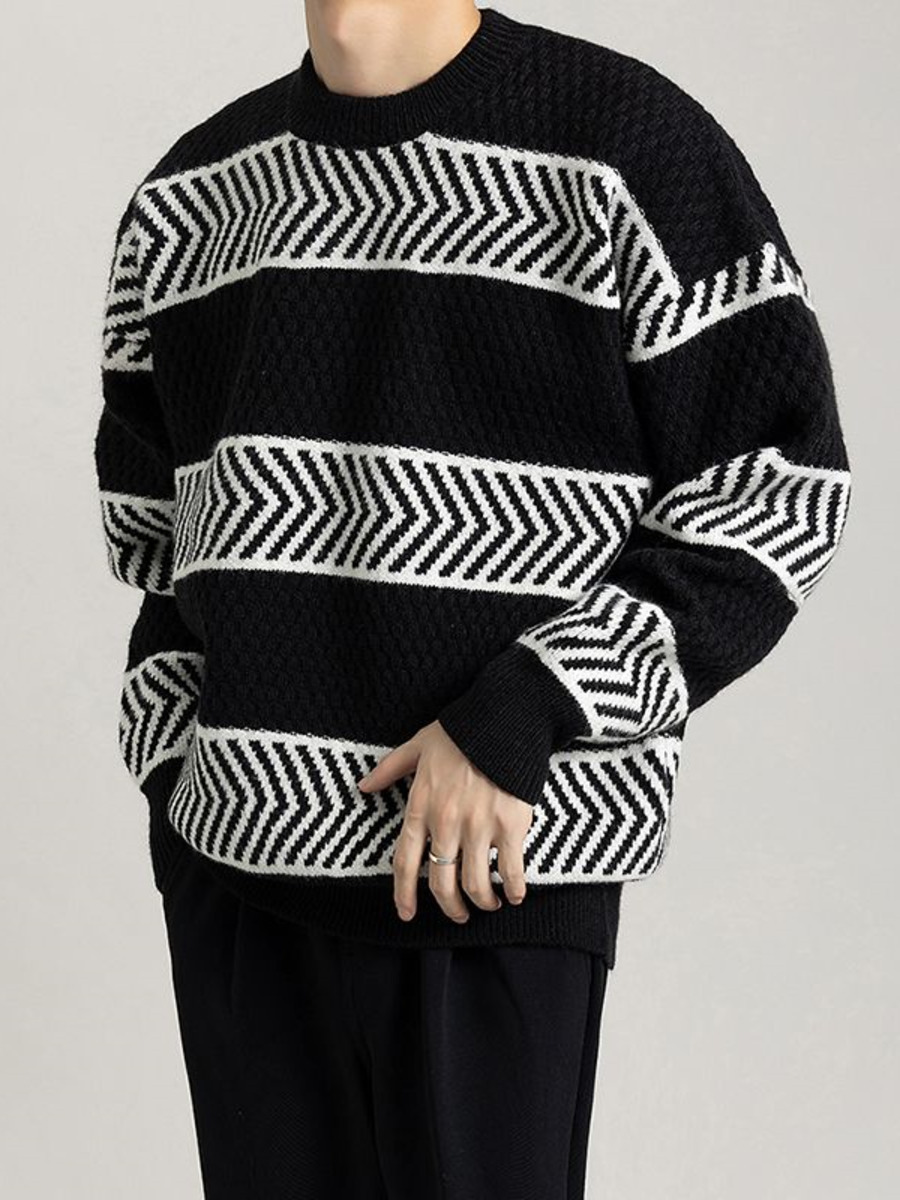 Casual Loose Stripes Pullover  - đánh giá và giá Winter Clothing Hong Kong