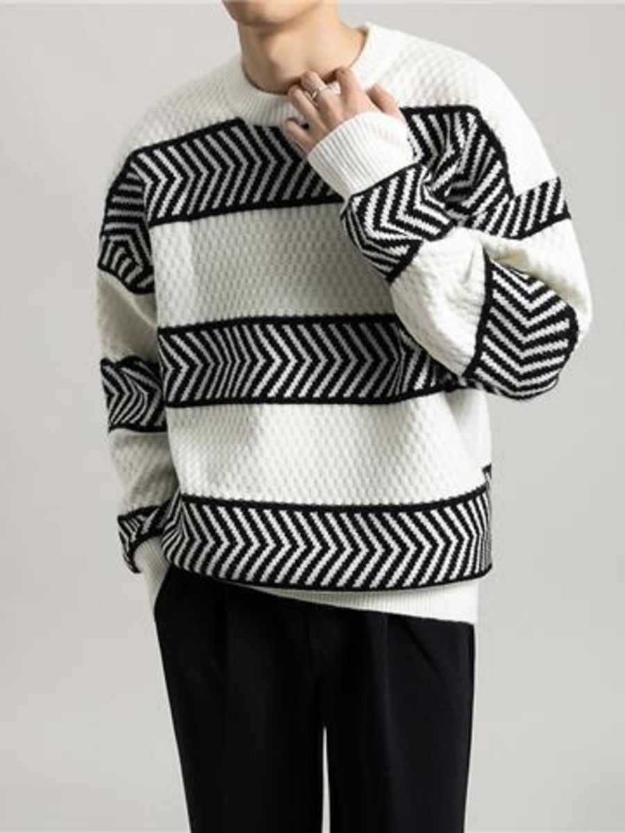 Casual Loose Stripes Pullover  - đánh giá và giá Winter Clothing Hong Kong